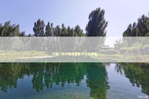 六部门光伏指导意见平淡叙事版 新闻