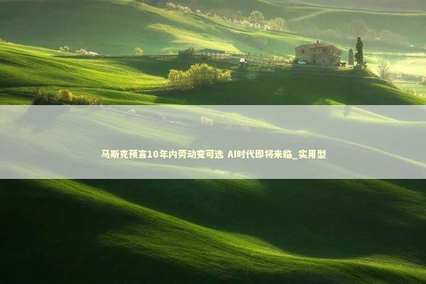 马斯克预言10年内劳动变可选 AI时代即将来临_实用型 新闻